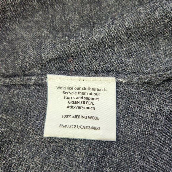 Eileen Fisher Petite Grey 100% Merino Wool Open Front Cardigan Women's Size PL - Picture 11 of 14